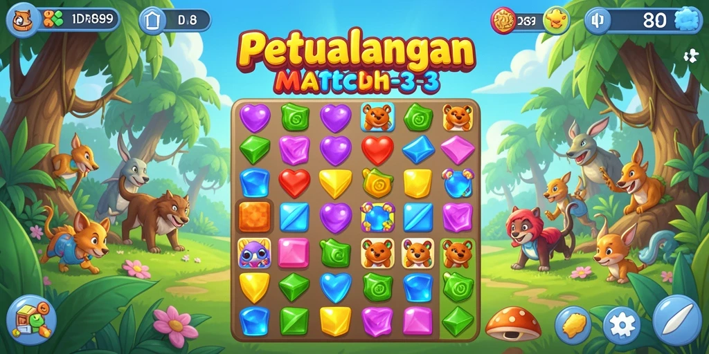 Gameplay menarik IDR89 dengan tantangan Match-3 yang seru.