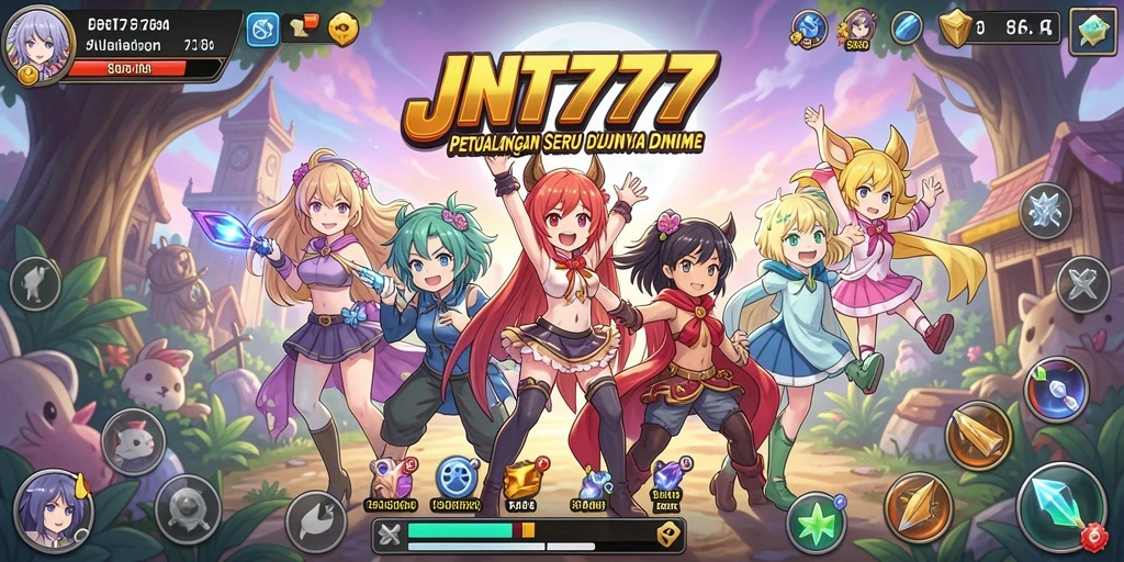 Screenshot memukau dari gameplay <strong>JNT777</strong> menunjukkan pertarungan antar karakter anime.