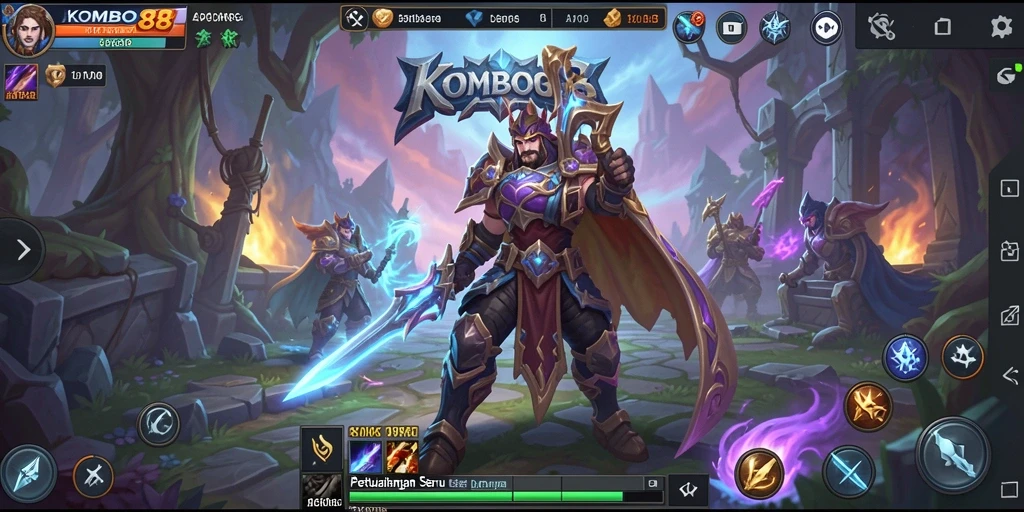 Tampilan gameplay menarik dari KOMBO88 dengan fitur pertarungan yang seru.