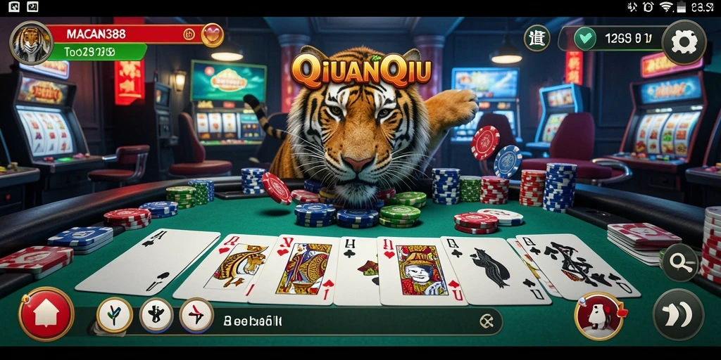 Screenshot gameplay <strong>MACAN388</strong> yang menunjukkan hiburan seru dalam bermain QiuQiu.