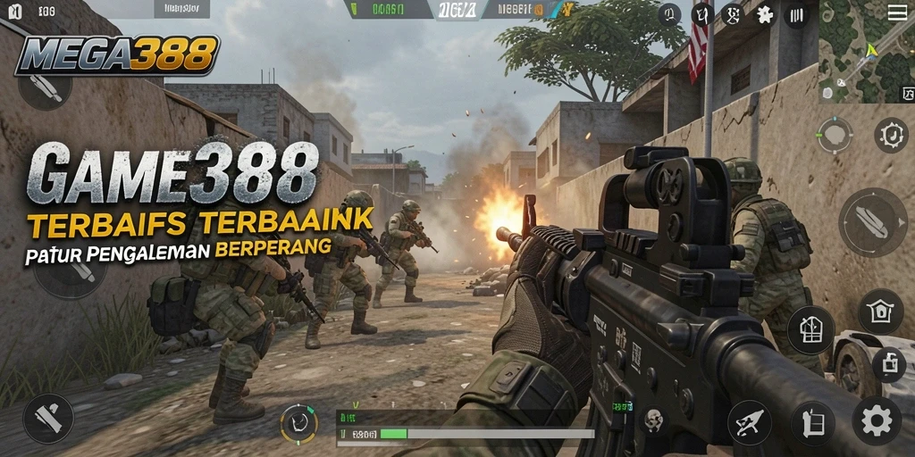 Gameplay MEGA388 yang seru dengan aksi tembak-menembak intens.