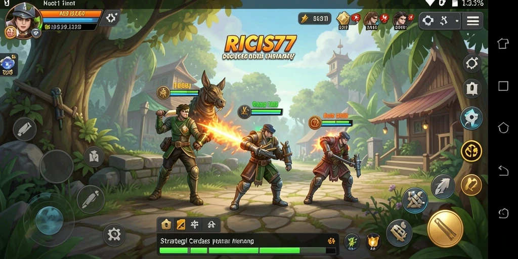 Tampilan gameplay RICIS77 dengan strategi mendebarkan di layar.