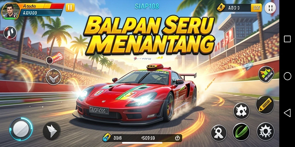 Gameplay racing yang mendebarkan dan kompetitif dalam SIAP108.