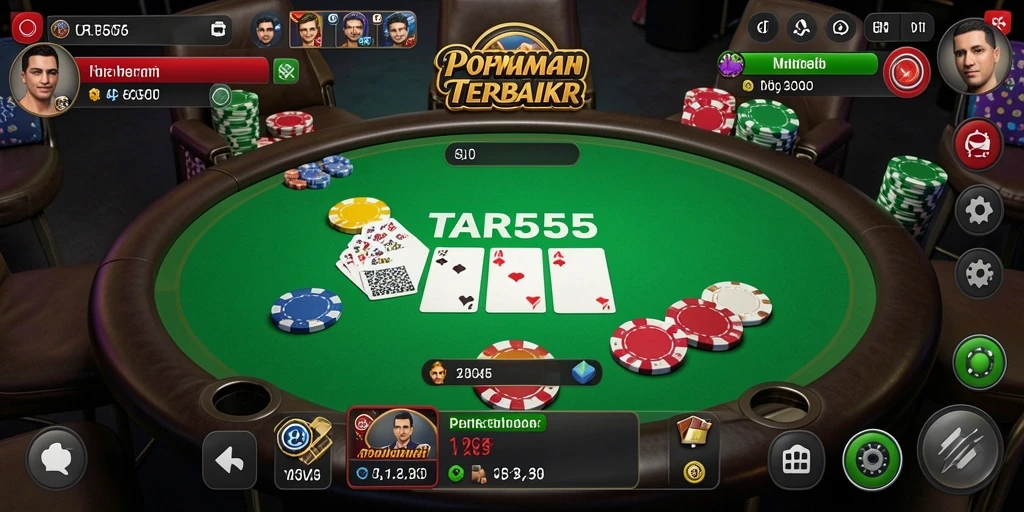 Screenshot TAR555 menampilkan pemain yang sedang asyik bermain poker online.